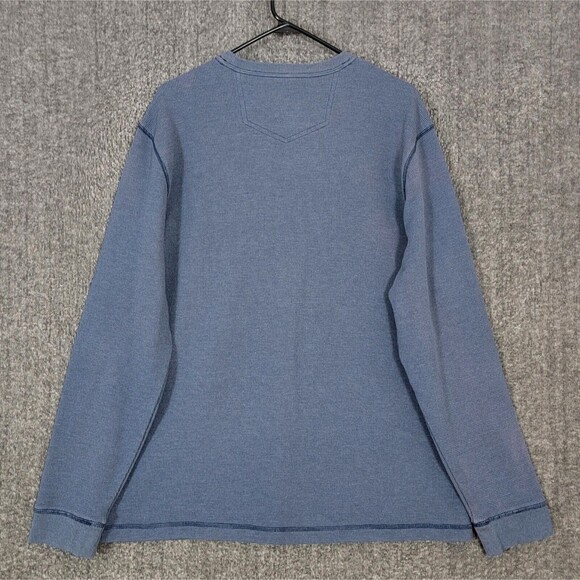 Eddie Bauer Shirt Mens XL Blue Quartz Trail Thermal Crew Neck Waffle Knit - Picture 8 of 13